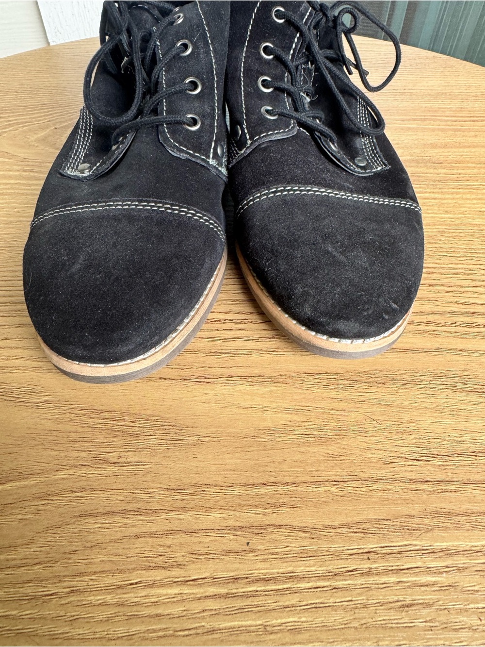 Diba ELI Black Suede Leather Western Cowboy Boot Cowgirl Festival Lace Up Oxford - Picture 7 of 8